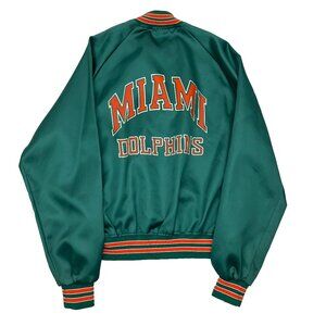 Miami Dolphins Football Chalk Line Unlined Vintage Jacket Mens L